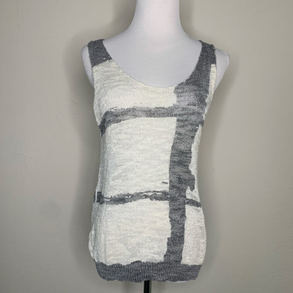 Religion White Gray Sweater Vest Sleeveless Sz Small